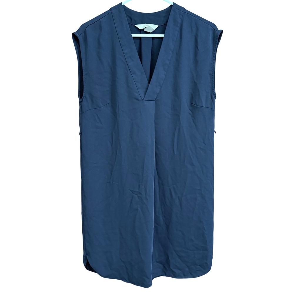 H&M Navy Blue Sleeveless‎ V Neck Mini Dress Casual Minimalist Women's Size 4